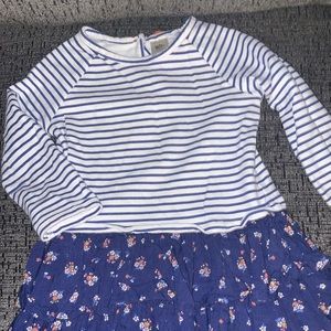 18 month blue stripe ruffled baby dress